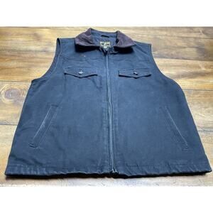Wyoming Traders Concealed Carry Vest Mens M Black Canvas Western Cowboy Outdoor